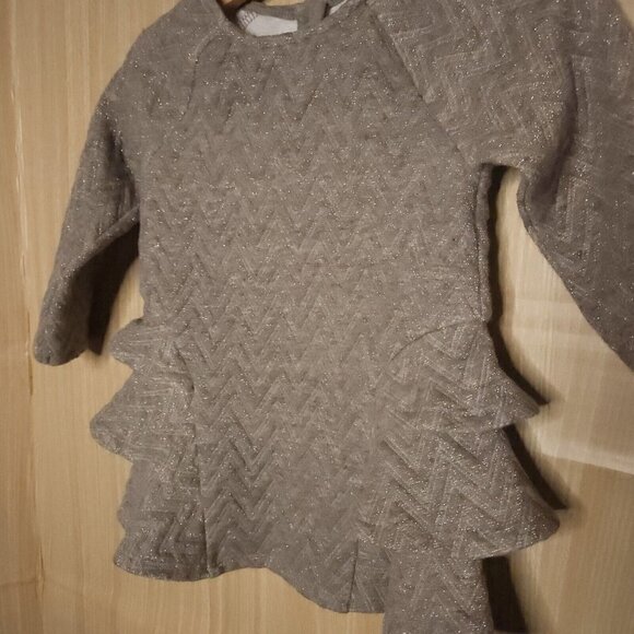 Cat & Jack Toddler Girls Gold Sparkle Casual Dress 12 Months - Picture 4 of 7